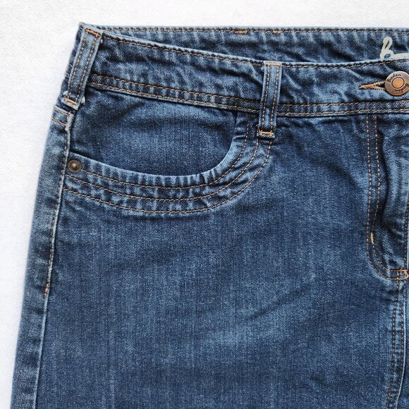 Boden Denim Jean A-Line Skirt Pockets Blue Casual Preppy Academic Cute Size 14 - Picture 3 of 11